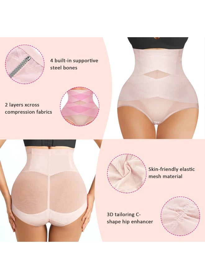 Nebility Womens' Tummy Control High Waist Trainer Body Shaper (US, Alpha, Small, Regular, Regular, Beige) - Image 4