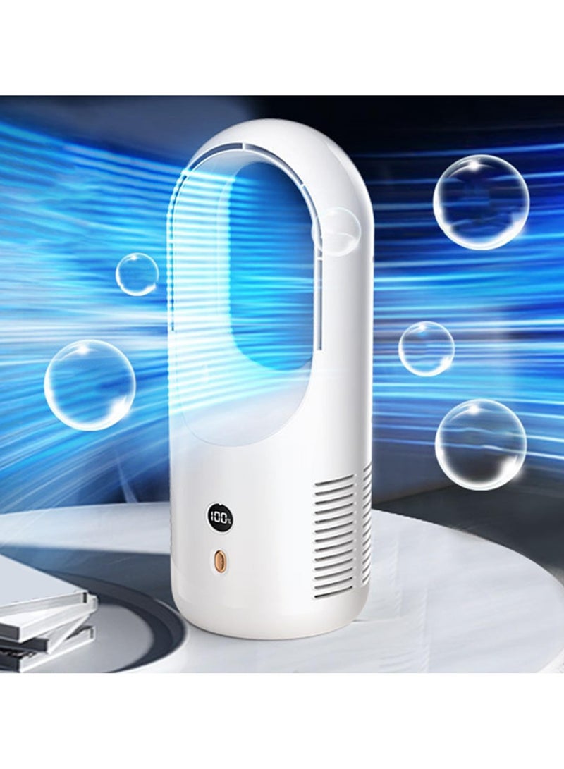Denx Smart Portable Bladeless Fan – Safe & Modern Design in White - Image 4