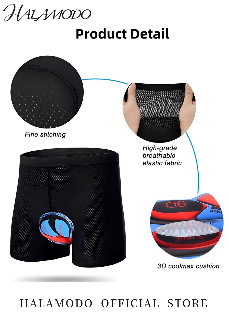 Generic - Men's Silicon Bike Shorts Comfortable Cycling Underwear Padded Bike Shorts Lightweight Bicycle Biking Undershorts Breathable Ergonomic Design - Image 1