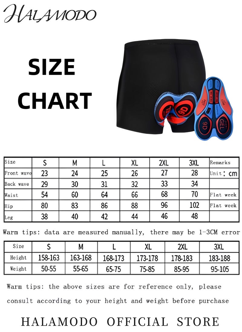 Generic - Men's Silicon Bike Shorts Comfortable Cycling Underwear Padded Bike Shorts Lightweight Bicycle Biking Undershorts Breathable Ergonomic Design - Image 1