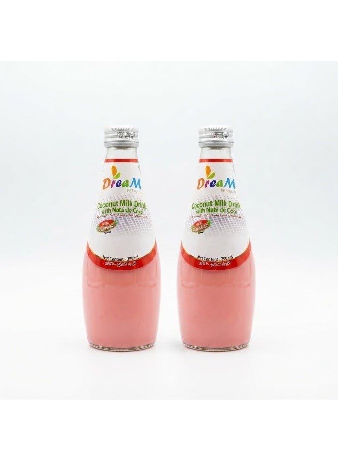 Dream Coconut Milk Drink with Strawberry - 290ml (Pack of 2) - Image 1