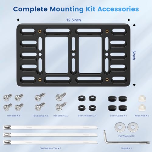 Podestaa Front License Plate Bracket Holder 2 Drill License Plate Mount Universal Bumper Car Tag Frame Mounting kit - Image 3