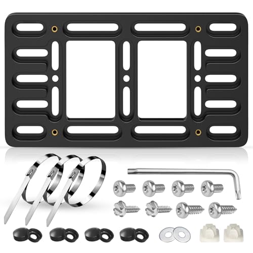 Podestaa Front License Plate Bracket Holder 2 Drill License Plate Mount Universal Bumper Car Tag Frame Mounting kit - Image 1