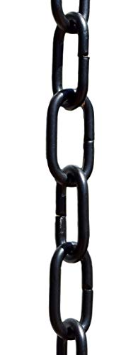 Monarch Rain Chains Aluminum Traditional Link Rain Chain, 8.5 ft Black Powder Coated Aluminum Decorative Rain Catcher Chain for Gutters, Black Aluminum Rain Gutter Replacement Downspout - Image 1
