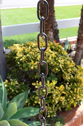 Monarch Rain Chains Aluminum Traditional Link Rain Chain, 8.5 ft Black Powder Coated Aluminum Decorative Rain Catcher Chain for Gutters, Black Aluminum Rain Gutter Replacement Downspout - Image 4