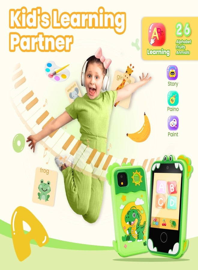windpaint Kids Phone for Girl Toys, Kids Camera Smart Phone Birthday Gifts Toddler Ages 2, 3, 5, 7, 8, 10 Year Old, Learning Toys with 2.8" Touchscreen, Music Player,Video Player, Game (Green) - Image 4
