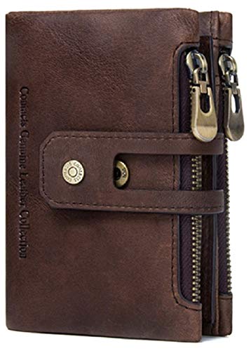 Contacts Men's Genuine Leather Wallet with Rakhi Gift Set Combo | RFID Blocking Wallet for Men| 14 Card Slots, 1 ID Window | 2 Zipper Compartments, Button Closure (Brown RKI)…… - Image 3