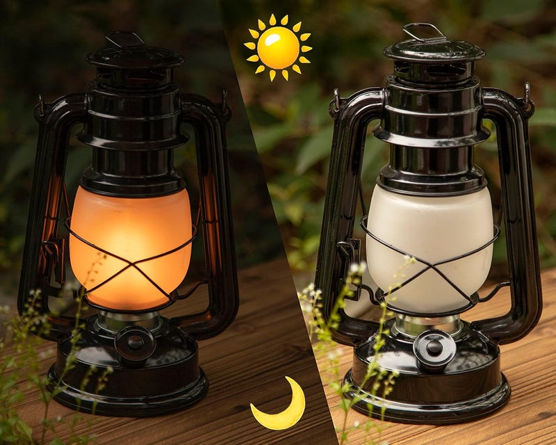 YAKii LED Vintage Flame Lantern Metal Outdoor Hanging Lantern with Dancing Flame Battery Operated Halloween Outdoor Indoor Decoration(Black) - Image 5