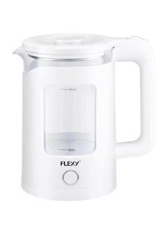 Generic FLEXY 1.5L 1360W Glass Kettle Double Crystal Walls Automatic Shutoff Boil-Dry Protection 360° Rotating Base Cool Handle 