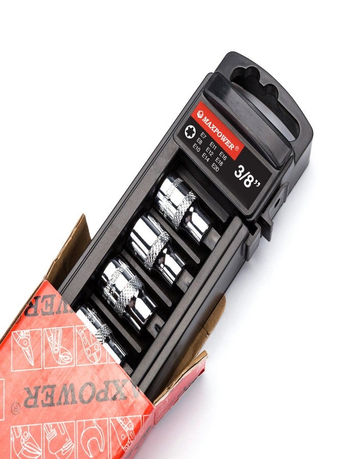 MAXPOWER 9-Piece 3/8 Inch E-Torx Star Socket Set - E7, E8, E10, E11, E12, E14, E16, E18, E20 - Image 2