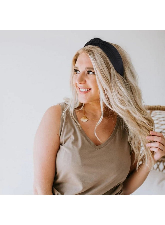 ووفوووفو عصابة رأس WOVOWOVO للنساء والفتيات، عمامة سميكة من المخمل، عصابة رأس عريضة من اللؤلؤ، عصابة رأس بعقدة علوية، عصابة شعر نسائية، 6 قطع - Image 2