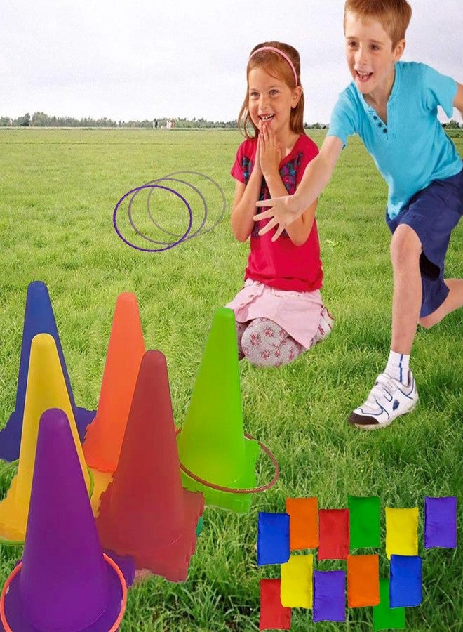 Aykzaqe Sports & Outdoor Game Toddlers Kids,Gifts for Birthday Party Cones Carnival Bean Bags Ring Toss Tossing Games,Recess Outdoor Toys for Adults and Family Kids Toddlers Ages 3 4 5 6 7 8 - Image 4