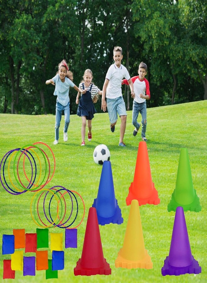 Aykzaqe Sports & Outdoor Game Toddlers Kids,Gifts for Birthday Party Cones Carnival Bean Bags Ring Toss Tossing Games,Recess Outdoor Toys for Adults and Family Kids Toddlers Ages 3 4 5 6 7 8 - Image 2