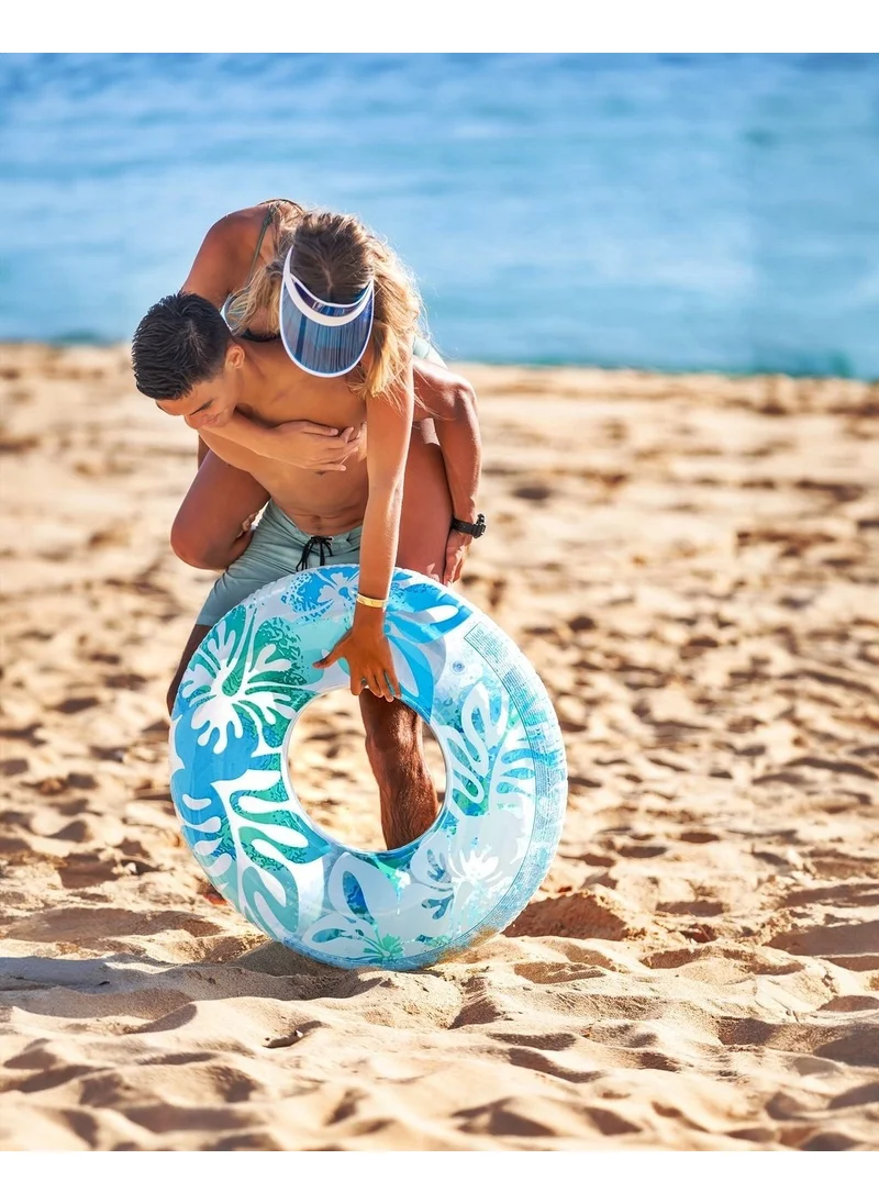 INTEX Leaf Patterned Bagel - Inflatable Tropical Bagel - Sea Bagel - Flower Patterned Bagel - Flowered Sea Bagel 91 Cm.
