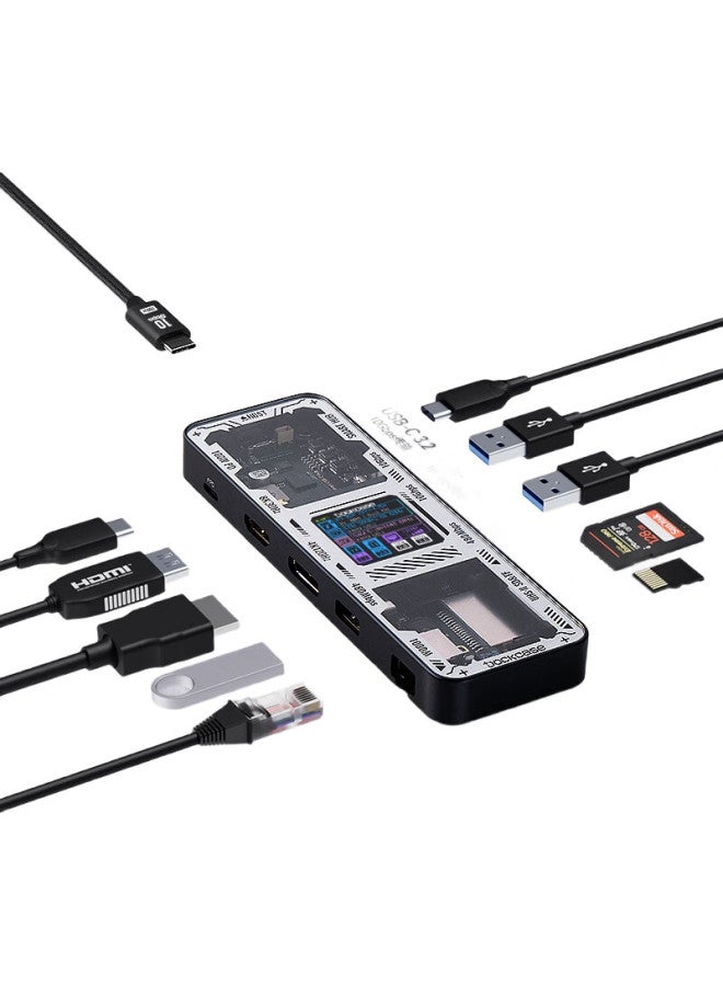 DOCKCASE Multi-Case With Screen Smart Type-C Expansion Dock For Macbook, Apple Computer Converter, Usb-C To Hdmi High-Definition 8K Screen Mirroring Laptop Desktop Expansion Dock - Image 1