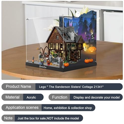NAOCARD Acrylic Display Case for Lego 21341 Disney Hocus Pocus The Sanderson Sisters Cottage Building Bricks Dustproof Display Box Customized Decorative Box HD Painted Background - Image 5