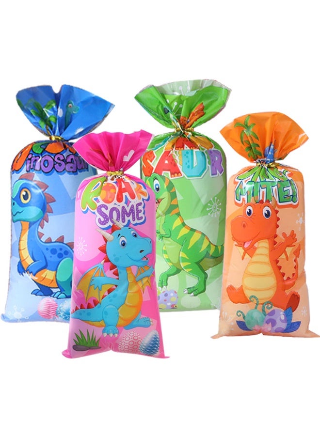 50pcs Dinosaur Cellophane Cartoon Gift Candy Bags – 4 Assorted Designs, Flat Pocket Style for Baking, Snacks & Biscuit Packaging - Image 2