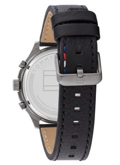 Tommy Hilfiger Plus Men's Analog Watch Green Dial Black Leather Strap 1791856  - Image 3