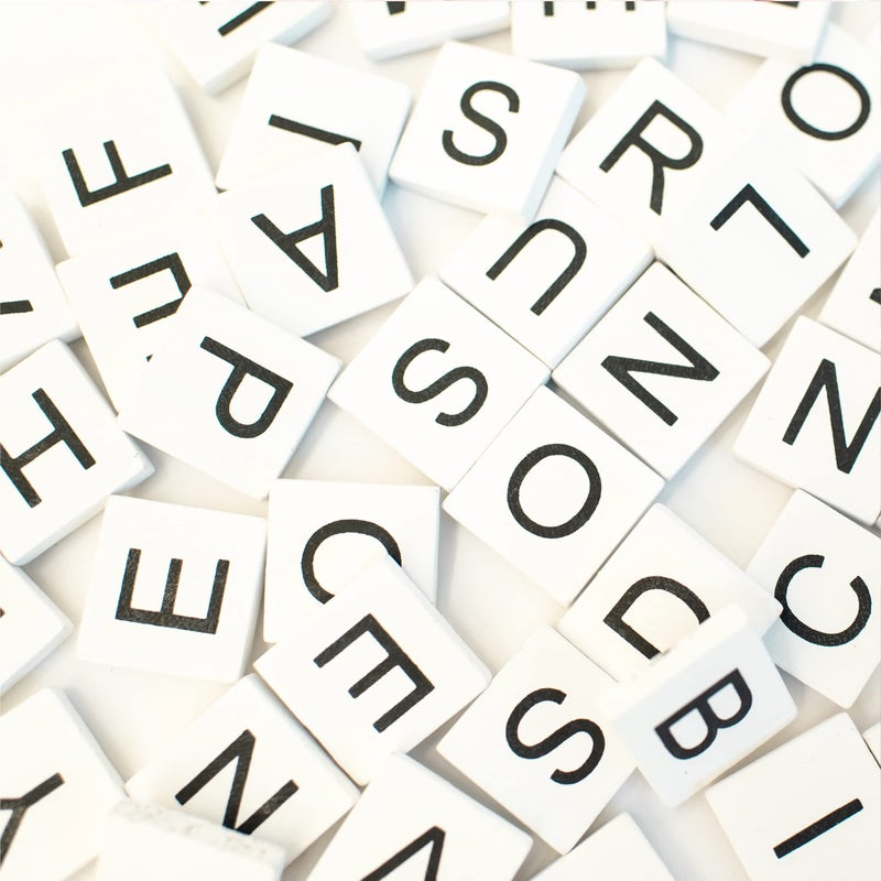 Stiles 100 Pieces Magnetic Letter Tiles  Wooden Magnetic Letters for Whiteboard  Fridge  or Magnetic Letter Board  Wood Alphabet Magnet Letters  White - Image 5