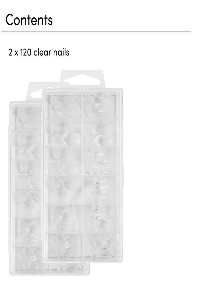 Dashing Diva GelXtend Nail Tips, 2 Pack - Clear, Medium Length, Round - Acrylic Nails with LED Glue - Lasts Up to 14 Days - False Nails - No-Soak, Easy Removal - Image 3