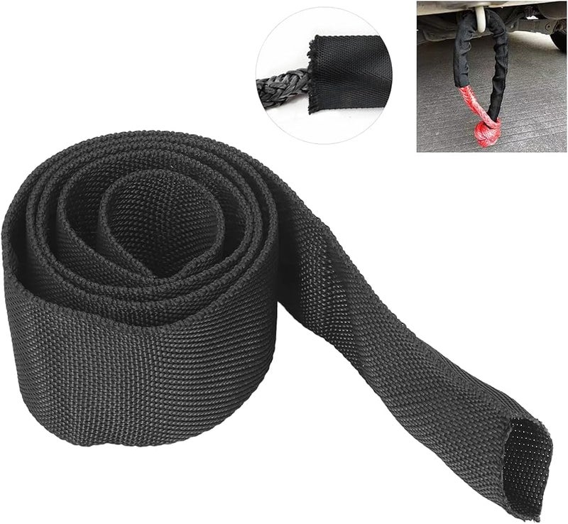 Winch Rope Protective Sleeve 1 Meter Polyester Cable Protector For 5cm Width Lines - Image 5