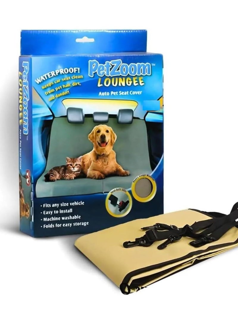 Petzoom Loungee Car Back Seat Cover, Designed to Protect Seats from Pets, Waterproof, Scratch Resistant, Non-Slip, Fits Cars, Trucks, SUVs – Standard (GREEN) - Image 2