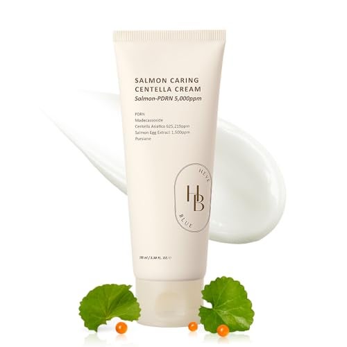 HEVEBLUE Salmon Caring Centella Cream - Salmon PDRN, Salmon Egg Extract, Centella, Madecassoside, Improve Skin Moisture Loss, Restore and Rejuvenate, Low Irritation, Korean Skincare, Valentine Gift - Image 1