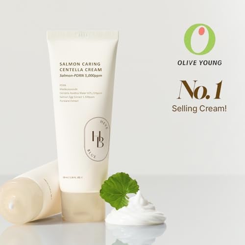 HEVEBLUE Salmon Caring Centella Cream - Salmon PDRN, Salmon Egg Extract, Centella, Madecassoside, Improve Skin Moisture Loss, Restore and Rejuvenate, Low Irritation, Korean Skincare, Valentine Gift - Image 3