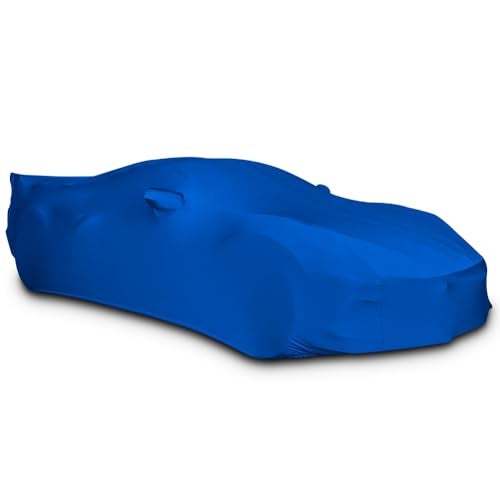 SR1 Performance C8 Corvette Custom Fit Car Cover - Indoor Ultraguard Stretch Satin - The Ultimate High End Fit for 2020-2025 Stingray, Z06, Z51, E-Ray Corvettes (Blue) - Image 1