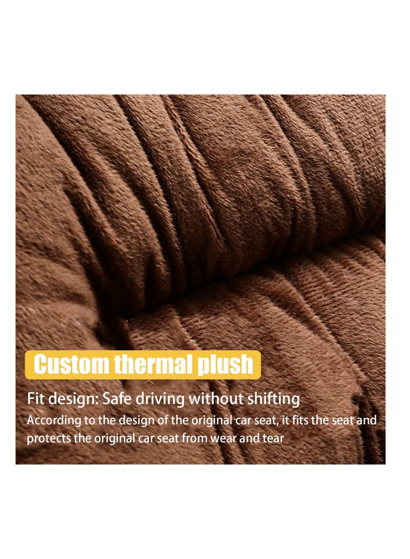 Excefore Cushioned Car Seat Cover, Warm Short Plush Seat Cushion for Front Rear Pad, Soft Fuzzy Seat Protector for Winter, Auto Interior Women Men Accessories for Vehicles, SUV, Truck(Beige) - Image 4