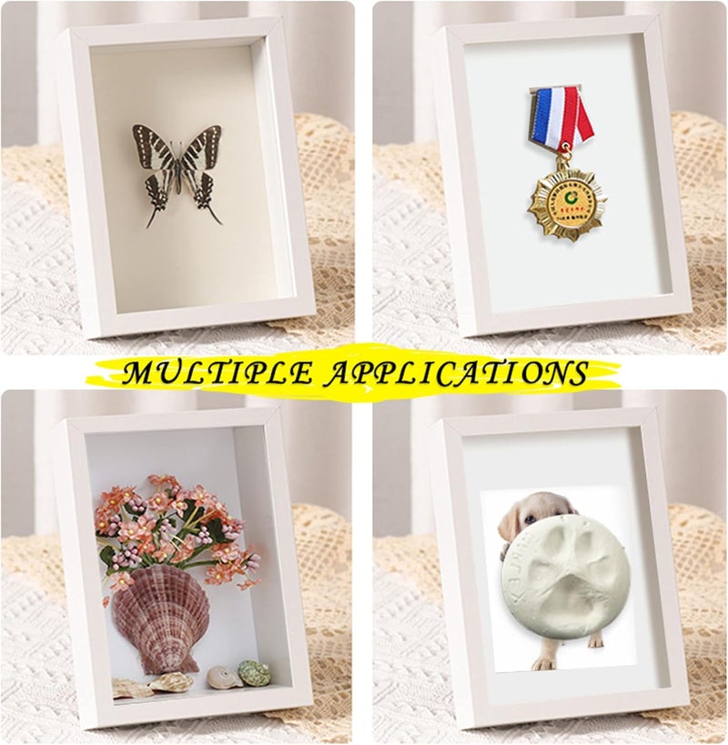 5x7 Small Shadow Box Frame Display Case , Display Case Box for Memorabilia, Medal, Wedding Memories, Crafts, Tickets and Photos (White, 5x7) - Image 5