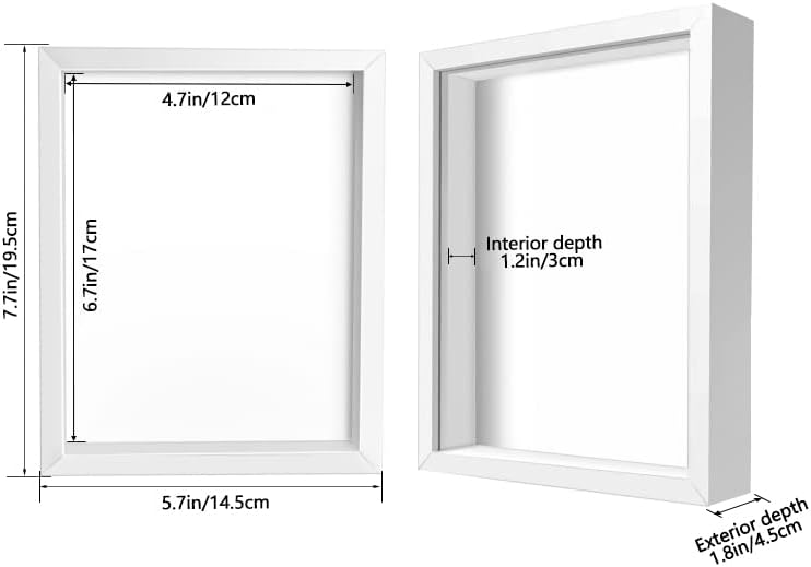 5x7 Small Shadow Box Frame Display Case , Display Case Box for Memorabilia, Medal, Wedding Memories, Crafts, Tickets and Photos (White, 5x7) - Image 2