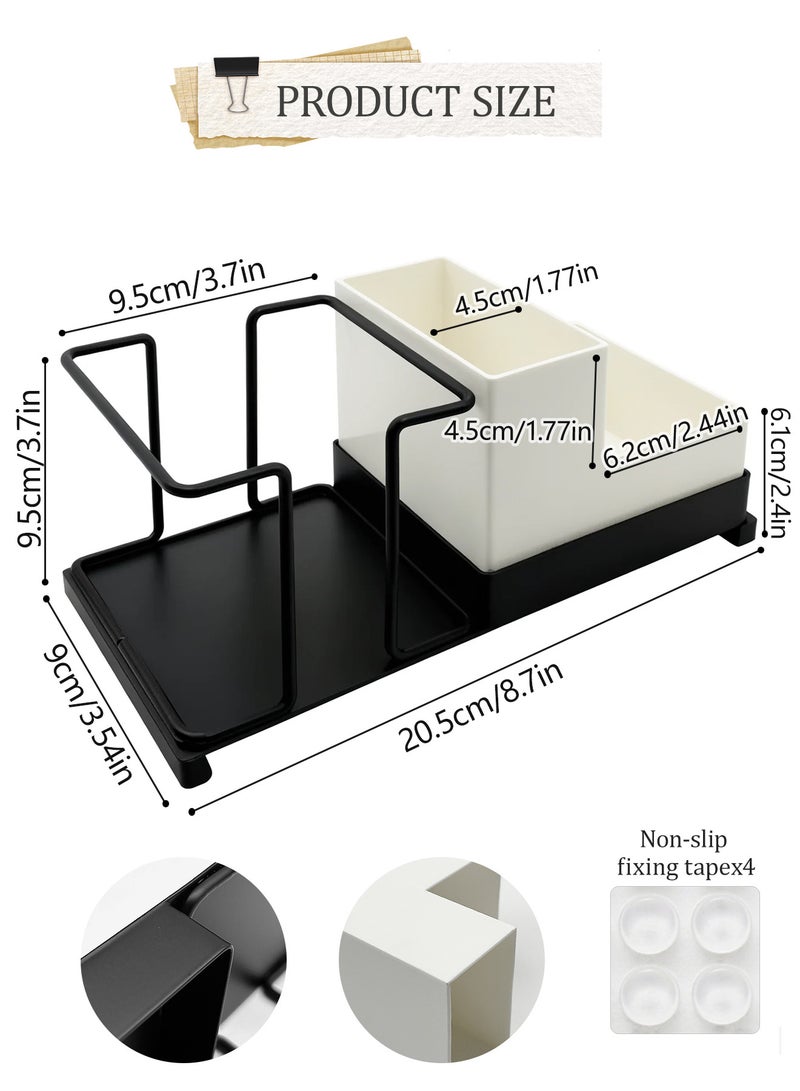 Metal coffee station organizer,10 oz disposable coffee paper cups holder with straws, tea bags, coffee pods organizer for home, office, hotel, bathroom counter - Image 4
