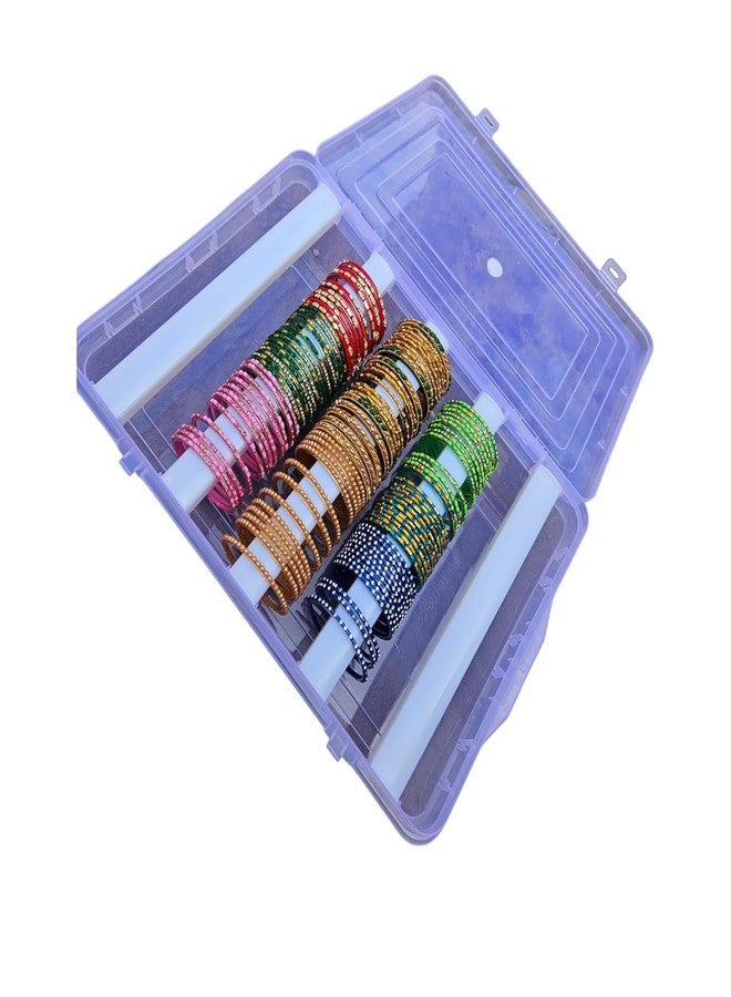 VILOMP Plastic Adjustable Five Rod Bangle Box | Chudi Organizer Jewellery Storage Display Box | for Bangles, Chudi, Bracelet, Wrist Watch, Hair Bands - Image 3