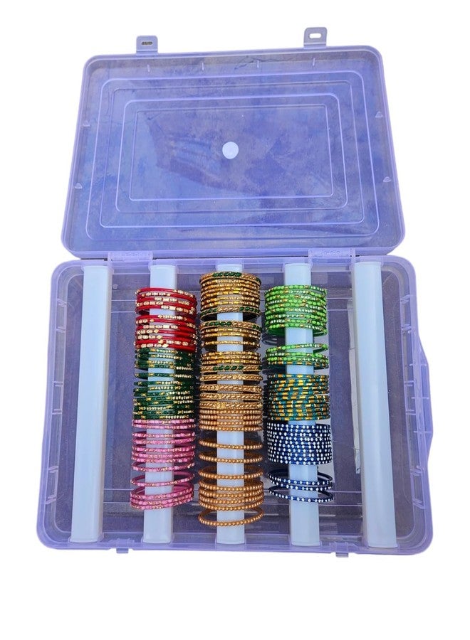 VILOMP Plastic Adjustable Five Rod Bangle Box | Chudi Organizer Jewellery Storage Display Box | for Bangles, Chudi, Bracelet, Wrist Watch, Hair Bands - Image 2