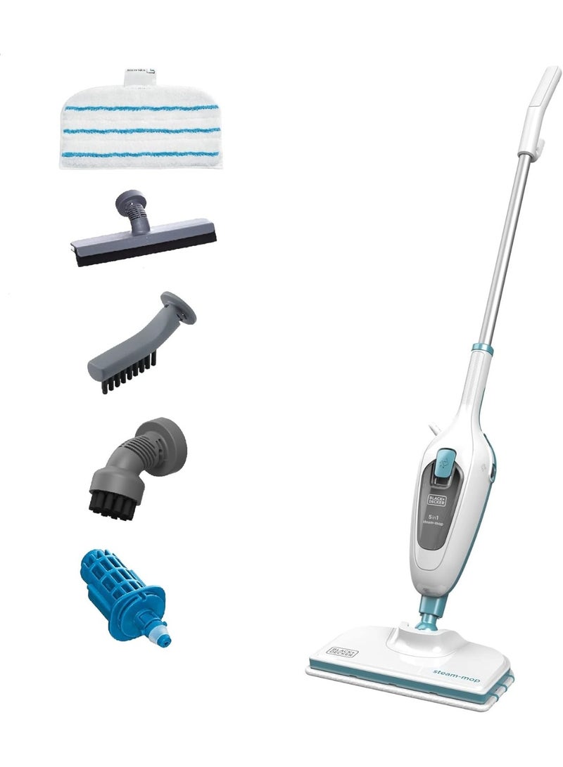 BLACK&DECKER 5-in-1 Steam Mop with Superheated Steam with 5 Accessories Swivel Head 1300 W 380 ml  - Image 1