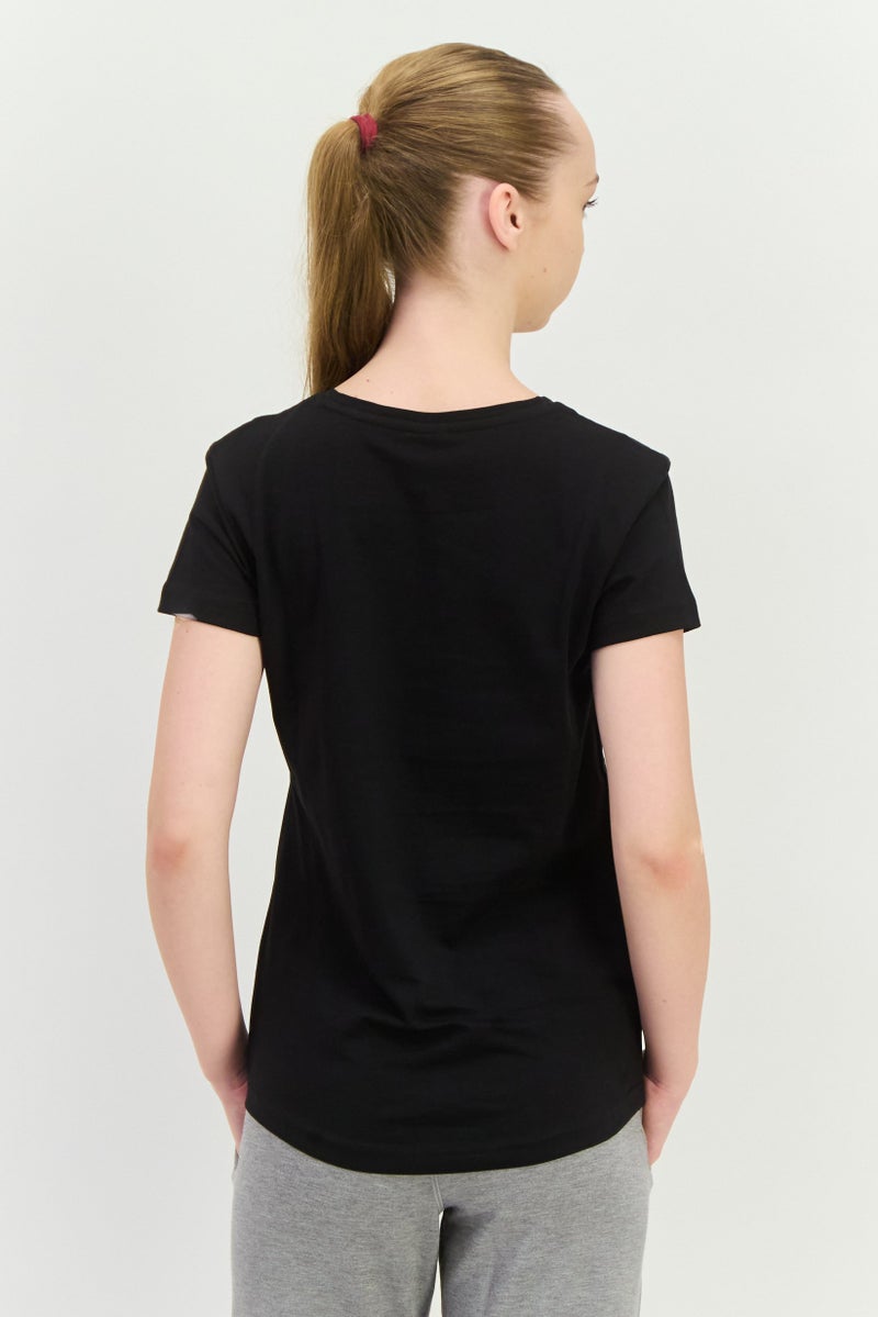 PUMA Women Regular Fit Brand Logo Short Sleeves Outdoor Top, Black  - Image 3