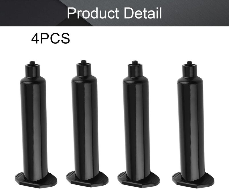 Utoolmart Air Distribution Tube, Adhesive Syringes Tube Sleeve, Glue Liquid Cartridge Dispensing Syringe Barrel, 10cc Plastic Syringe Dispensing, with Piston, Black, 4 Pcs - Image 4