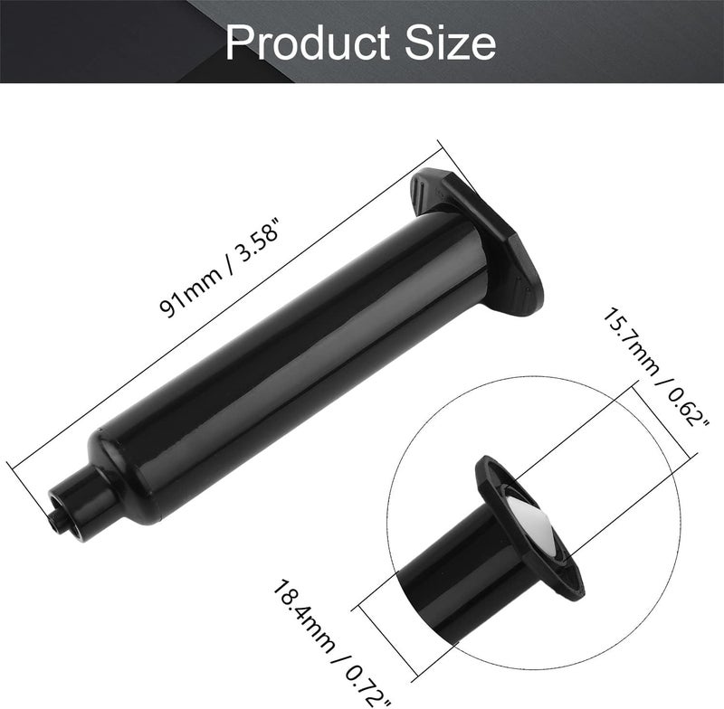 Utoolmart Air Distribution Tube, Adhesive Syringes Tube Sleeve, Glue Liquid Cartridge Dispensing Syringe Barrel, 10cc Plastic Syringe Dispensing, with Piston, Black, 4 Pcs - Image 2