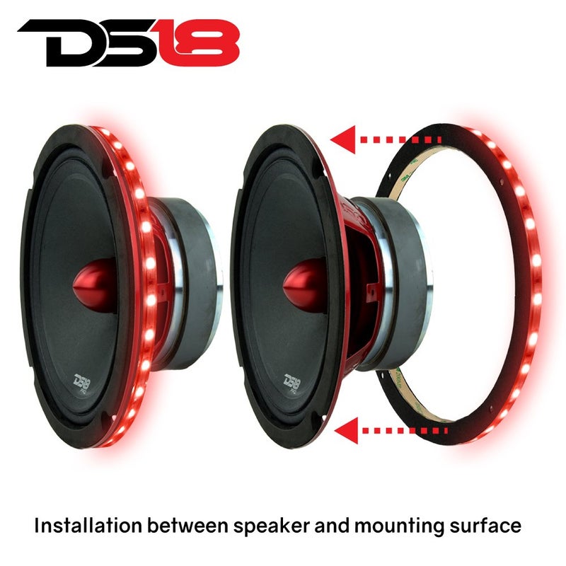 DS18 LRING8 SPEAKER GRILL RING - Fits 8” Speaker, RGB LED Lighting, Acrylic Ring, Marine Watertight Seal, Compatible with RGB Remote Module - One Ring - Image 2