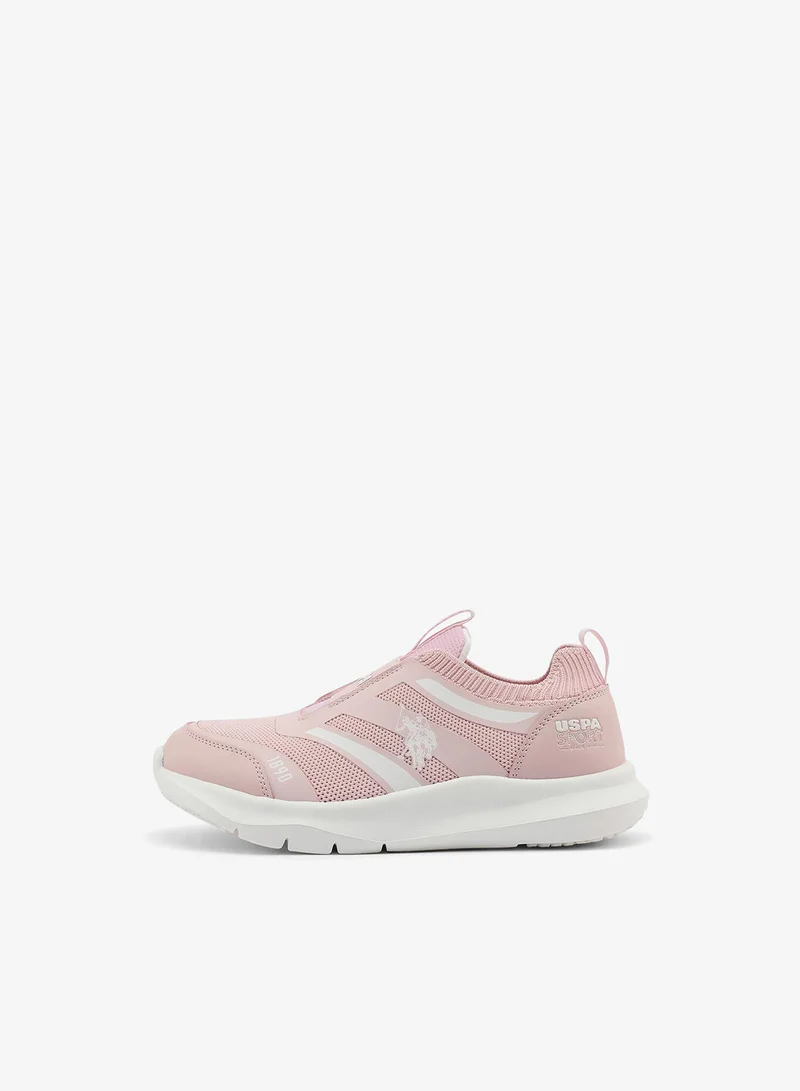 يو اس بولو اسن Kids Pink Low-Top Casual  Slip On Sneakers - Sleek Everyday Style and Comfort for Effortless Wear