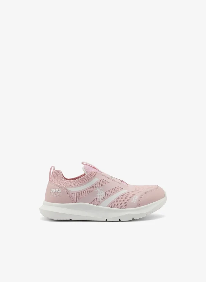 يو اس بولو اسن Kids Pink Low-Top Casual  Slip On Sneakers - Sleek Everyday Style and Comfort for Effortless Wear