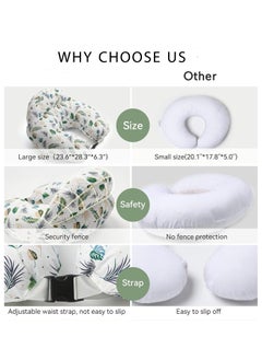 bbet Nursing Pillow for Breastfeeding, Plus Size Breastfeeding Pillows for More Support, with Adjustable Waist Strap and Removable Cotton Cover, Spring Leaves  - Image 2