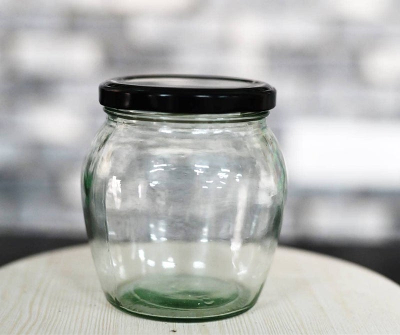 SHRIYAM CRAFT Glass Jar and Container Air Tight Black Lid for Kitchen Glass Jar Matki Shape Glass Jar 450 ML Pack of 1 - Image 4