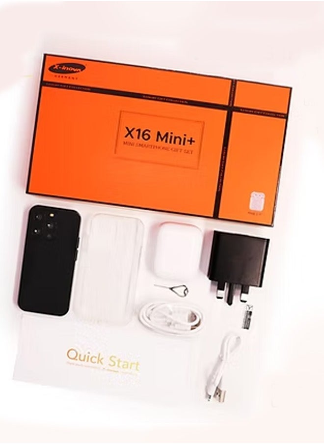 X-Inova - Mini Smart Phone X16 Mini+ 4" Display, 4GB+64GB Storage, 13MP Ultra Clear Rear Camera, Dual SIM Black - Image 1
