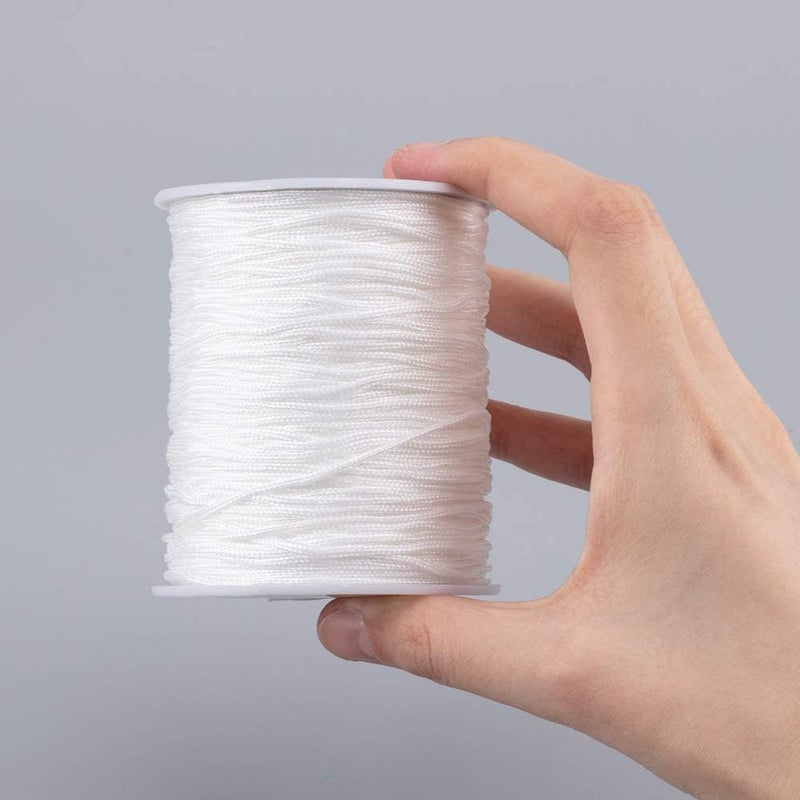 PH PandaHall 1.5mm White Nylon String 100 Yards Lift Shade Cord Blinds Pull String Wind Chime Strings Braided Beading Strings Kumihimo Macrame Thread for Windows Roman Shade Repair Friendship Bracelet - Image 5