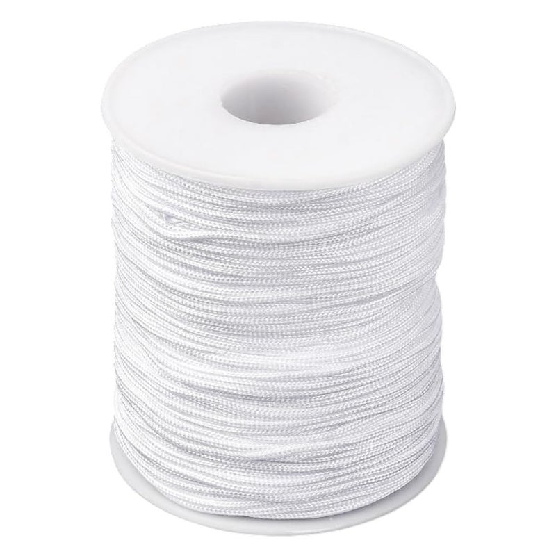 PH PandaHall 1.5mm White Nylon String 100 Yards Lift Shade Cord Blinds Pull String Wind Chime Strings Braided Beading Strings Kumihimo Macrame Thread for Windows Roman Shade Repair Friendship Bracelet - Image 1