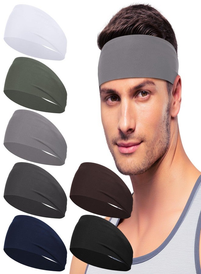DiyJibb Sport Headbands for Men - 7 Pcs Sweat Absorbent Running Headband for Fitness Workout Running Rugby Baseball Yoga Crossfit High Intensity Interval Training, Unisex Sweatband for Both Men and Women - Image 1