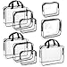 Hedume Set of 9 Clear Makeup Bags, TSA Approved Clear Toiletry Bag Set, Waterproof Clear PVC with Zipper Handle - Image 2