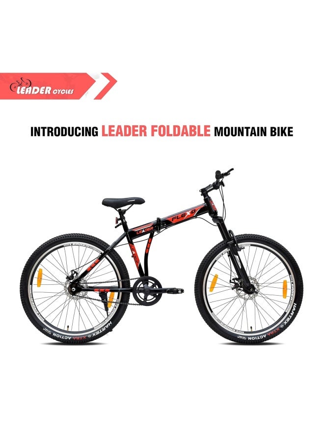 Leader Flexo 27.5 Inch || Mountain Bike || Single Speed || Front Suspension & Disc Brake || MattBlack Green Color || Unisex || Frame Size-19 Inch - Image 2